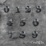 Set of mirrored silver plexiglass numbers 0-9 ((10 pcs, 4x5cm)