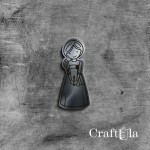 Mirrored silver plexiglass Communion girl 87 (1 pcs, 3x7,5cm)