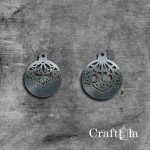 Set of mirrored silver plexiglass Christmas Baubles (2 pcs, 2 designs, 5x4 cm)