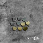 Mirrored plexiglass Mini Hearts (10 pcs, 5 silver, 5 gold, 1,5x1,5cm)