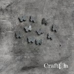 Mirrored silver plexiglass Mini Butterflies (10 pcs, 2x1,5cm)