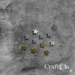 Mirrored plexiglass Mini Stars (10 pcs, 5 silver, 5 gold, 1,5x1,5cm)
