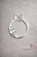 Mirrored silver plexiglass Christmas Bauble 134 (1 pcs, 6x5cm)