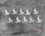 Mirrored silver plexiglass Mini Pigeons (10 pcs, 1,5x1,5cm)