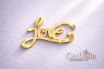 Mirrored gold plexiglass Love (2 pcs, 4,5x3,5cm)