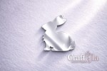 Mirrored silver plexiglass Bunny (2 pcs,4,8x4,5cm)