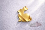Mirrored gold plexiglass Bunny (2 pcs,4,8x4,5cm)
