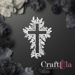 Mirrored silver plexiglass Holy Cross 149 (1 pcs, 5x7cm)