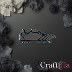 Mirrored silver plexiglass Football Shoes (2 pcs, 6x2,5cm)