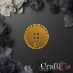 Mirrored gold plexiglass Handmade button 190 (2 pcs, dia 3cm)