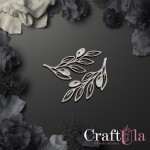 Set of mirrored silver plexiglass leaves 192 (2 pcs, 6,5x3cm )
