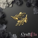 Set of mirrored gold plexiglass leaves 192 (2 pcs, 6,5x3cm )