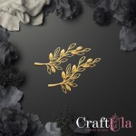 Set of mirrored gold plexiglass leaves 193 (2 pcs, 8x3,5cm )