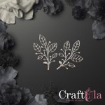 Set of mirrored silver plexiglass leaves 194 (4 pcs, 2 of each, 4,5x3cm )