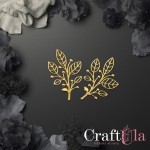 Set of mirrored gold plexiglass leaves 194 (4 pcs, 2 of each, 4,5x3cm )