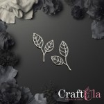 Set of mirrored silver plexiglass leaves 195 (4 pcs, 2 of each, 3,5x2,5cm )