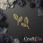 Set of mirrored gold plexiglass leaves 195 (4 pcs, 2 of each, 3,5x2,5cm )