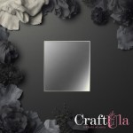 Mirrored silver plexiglass mini card base – Square (2 pcs, 6x6cm)