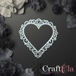 Mirrored silver plexiglass Frame Heart 200 (1 pcs, 9x9cm)