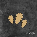 Mini HDF Oak leaves (3 pcs, 8-4cx0,3 cm)