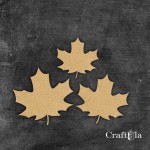 Mini HDF Maple leaves (3 pcs, 8-4cx0,3 cm)