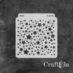 Stencil 0002k – Stars, 15x16 cm x 0,35 mm, semi-translucent