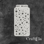 Stencil 0002T –Stars, 8x16 cm x 0,35 mm, semi-translucent