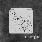 Stencil 0003k – Stars, 15x16 cm x 0,35 mm, semi-translucent