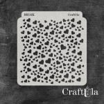 Stencil 0014k – Hearts, 15x16 cm x 0,35 mm, semi-translucent