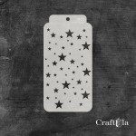 Stencil 0155 – Stars, 8x16 cm x 0,35 mm, semi-translucent