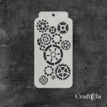 Stencil 0175 – Gears, 8x16 cm x 0,35 mm, semi-translucent