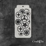 Stencil 0176 – Gears, 8x16 cm x 0,35 mm, semi-translucent