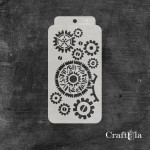 Stencil 0177 – Gears, 8x16 cm x 0,35 mm, semi-translucent