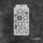 Stencil 0178 – Gears, 8x16 cm x 0,35 mm, semi-translucent