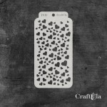 Stencil 018T – Hearts, 8x16 cm x 0,35 mm, semi-translucent