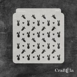 Stencil 0200 – Bunnies, 15x16 cm x 0,35 mm, semi-translucent