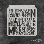 Stencil 0202 – Letters, 15x16 cm x 0,35 mm, semi-translucent