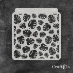 Stencil 0204 – Leaves, 15x16 cm x 0,35 mm, semi-translucent