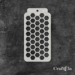 Stencil 0213 – Hexagons, 8x16 cm x 0,35 mm, semi-translucent