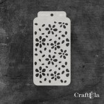 Stencil 0217 – Flowers, 8x16 cm x 0,35 mm, semi-translucent