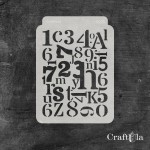 Stencil 0223 – Numbers, 11x16 cm x 0,35 mm, semi-translucent