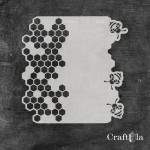 Stencil 0226 – Bees, 16x16 cm x 0,35 mm, semi-translucent