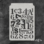 Stencil 0231 – Numbers, 15x22 cm x 0,35 mm, semi-translucent