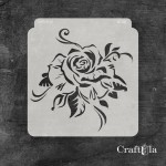 Stencil 120 – Rose, 15x16 cm x 0,35 mm, semi-translucent