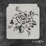 Stencil 146 – Rose, 26x25 cm x 0,35 mm, semi-translucent