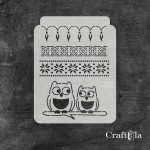 Stencil 160 – Owls, 16x20 cm x 0,35 mm, semi-translucent