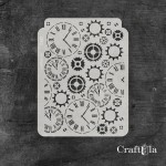 Stencil 187 – Gears, 16x20 cm x 0,35 mm, semi-translucent