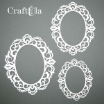 Set of Chipboard Frames 0002Z (3 pcs, approx. 14x12cm, 12,5x10,5cm, 9,5x8,5cm; x0,15cm)
