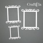 Set of Chipboard Frames 0013Z (3 pcs, approx. 14x12cm, 12x10cm, 9x7,5cm; x0,15cm)