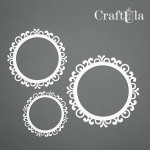 Set of Chipboard Frames 0016Z (3 pcs, dia approx. 14cm, 12cm, 9cm; x0,15cm)